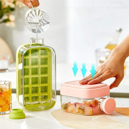 Ice Cube Tray With Straw in use, showcasing the easy, mess-free ice making process.