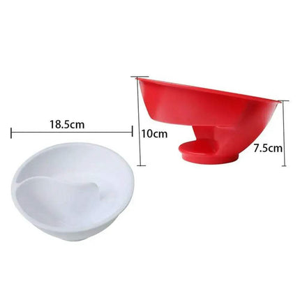 Separated Cereal Bowl in red and white, designed for crispy cereal breakfasts with dry-wet separation.