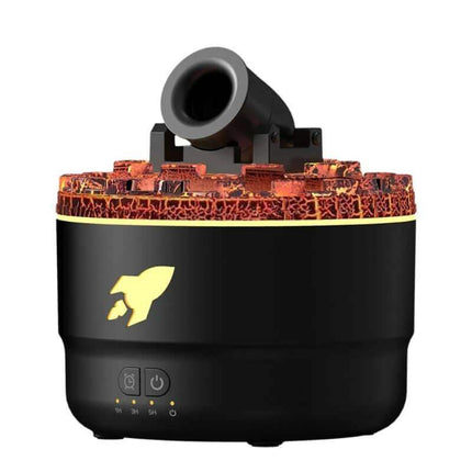 Cannon Humidifier with red interior and yellow rocket logo on a white background - Astoria Lifestyle
