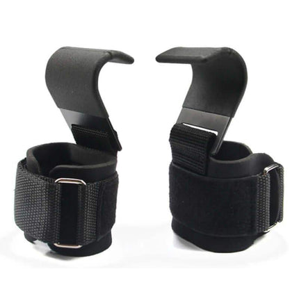 Weight Lifting Hooks with Wrist Straps for improved grip and performance during weight training.