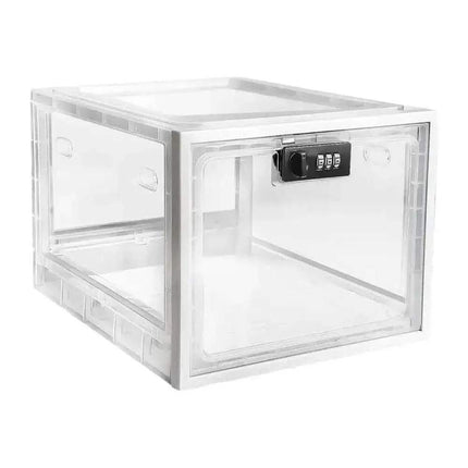 Transparent Fridge Lock Box with a lock on a white background