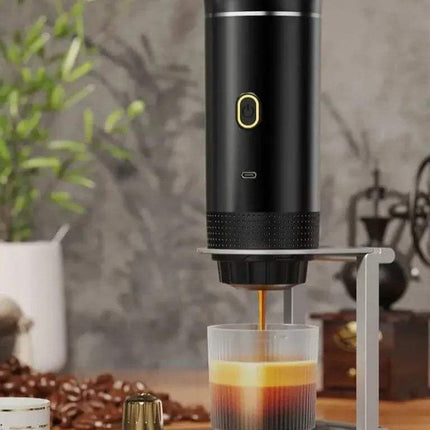 Portable Coffee Maker brewing rich coffee directly into a cup, perfect for travel and outdoor use.