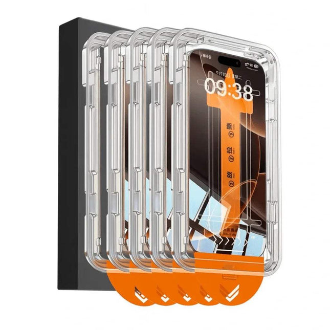 5-Pack iPhone Screen Protector featuring ultra-thin oleophobic coating for maximum clarity and protection.