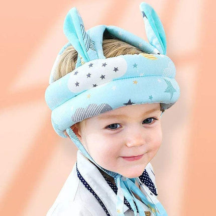 Baby Toddler Safety Anti-Collision Helmet designed for infants with soft padding and cute bunny ears for protection.