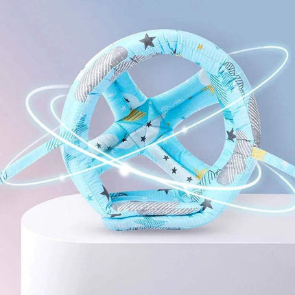 Baby Toddler Safety Anti-Collision Helmet with soft protective design in blue featuring stars and clouds.