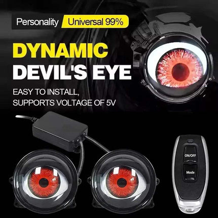 Dynamic LED Eye Headlights with remote control, easy to install, supports voltage of 5V for enhanced vehicle aesthetics.