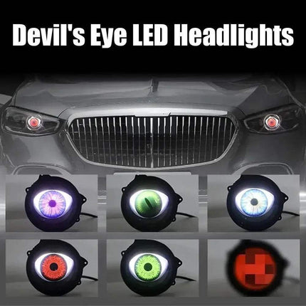 Dynamic LED Eye Headlights showcasing various colors on cars, enhancing style and performance.