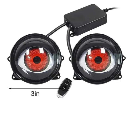 Dynamic LED Eye Headlights featuring red eye design and remote control, ideal for enhancing vehicle aesthetics and performance.