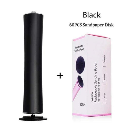 Electric Rechargeable Pedicure File with replacement 60PCS sandpaper disk for smooth and soft feet.