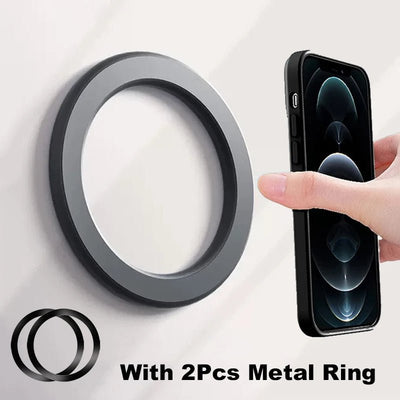 Metal ring accessory for a smartphone on a white background