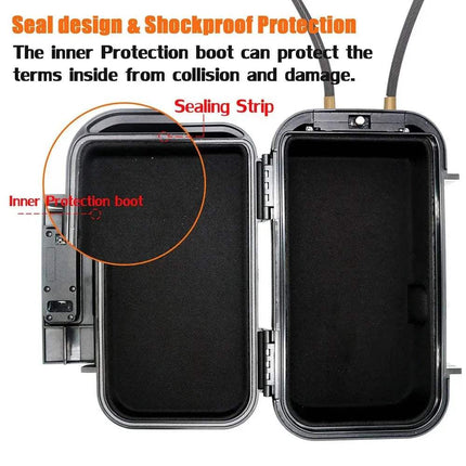Interior view of Portable Safe Lockbox showing inner protection boot and sealing strip for shockproof protection.