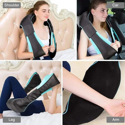U Shaped Electrical Shiatsu Back Neck Shoulder Massager Deep-Kneading Full-Body Massage with Heat
