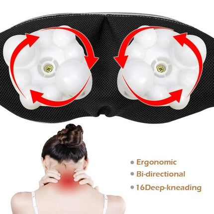 U Shaped Electrical Shiatsu Back Neck Shoulder Massager Deep-Kneading Full-Body Massage with Heat