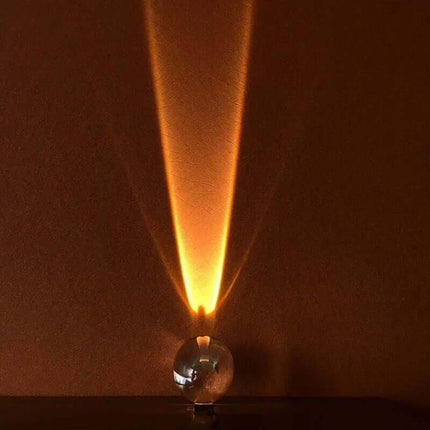 Crystal Atmosphere Lamp Elegant Ambient Lighting with a cone of light directed downwards on a dark background - Astoria Lifestyle