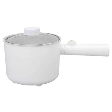 White Electric Hot Pot 1.8L with a lid on a white background