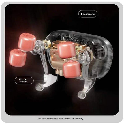 Internal design of Electric Trapezius Massage Pillow showcasing copper motor and silicone elements. - Astoria Lifestyle