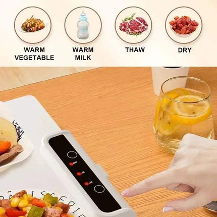 Foldable Food Heating Mat with controls for warming vegetables, milk, thawing, and drying food. - Astoria Lifestyle