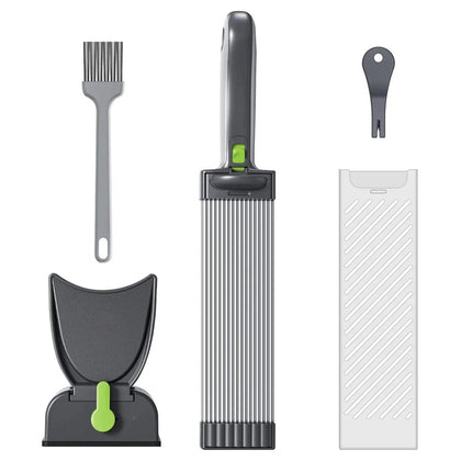 Set of Fresh Meat Slicer including a brush, scraper, and grater on a white background