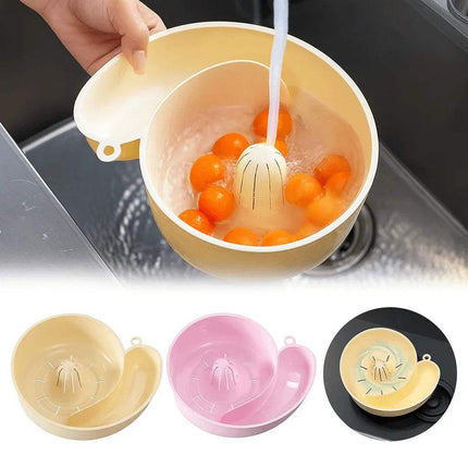 Fruit & Vegetable Washing Bowl with additional lenses on a white background