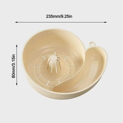 Fruit & Vegetable Washing Bowl with dimensions indicated on a white background