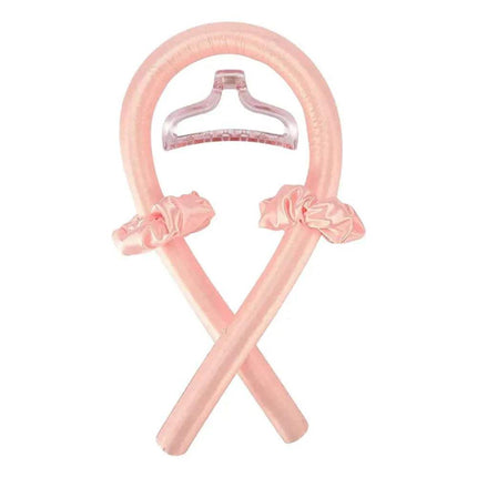 Orange Pink Heatless Curling Rod Headband  on a white background