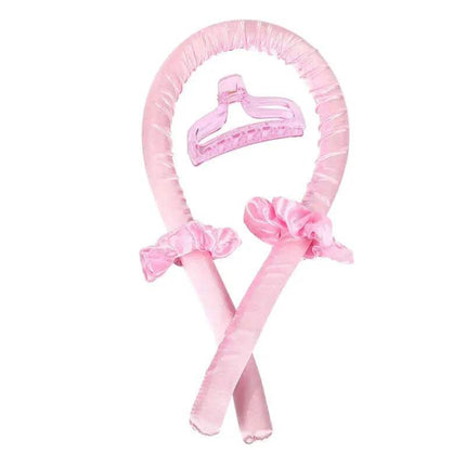 Pink Heatless Curling Rod Headband on a white background