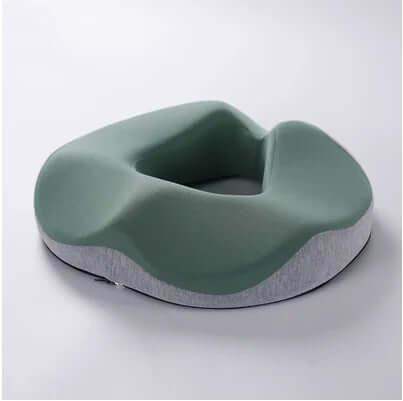 Hemorrhoid Mat Seat Cushion Green and gray  on a white background
