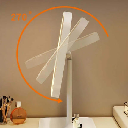 LED Makeup Mirror with adjustable head on a neutral background