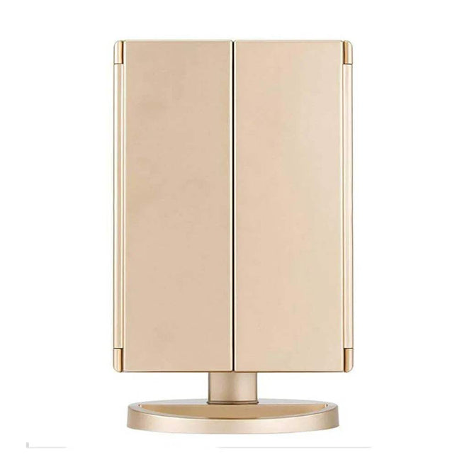 Gold-colored Lighting Makeup Mirror  on a white background