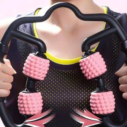 Massage Roller U Shape for effective muscle relief and recovery, featuring dual-textured rollers for deep tissue relaxation.