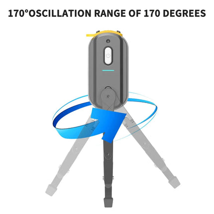 Motorcycle Helmet Wiper, demonstrating 170-degree oscillation range on a white background.