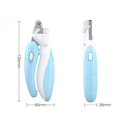 Pet Nail Clipper with Led Light side and front view showcasing precision grooming design.