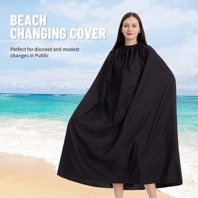 Woman wearing a Portable Beach Changing Cover for Quick & Private Changing