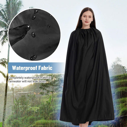 Woman wearing a black waterproof Portable Beach Changing Cover for Quick & Private Changing