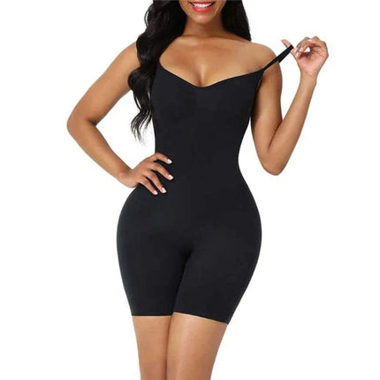 Black  Shapewear Bodysuit worn by a model on a white background