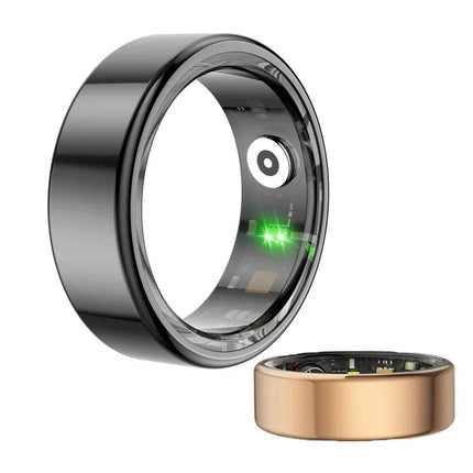 Silver and gold Smart Ring Track Fitness Heart Rate Sleep Precision Health Monitoring on a white background. Astoria Lifestyle