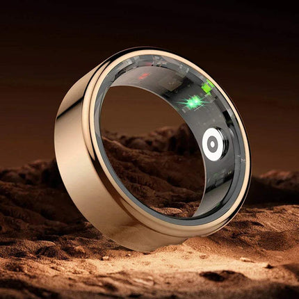 Smart Ring with electronic components on a brown surface. Astoria Lifestyle