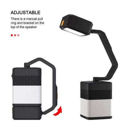 Adjustable USB LED Camping Night Light with manual pull ring and bracket on a white background - Astoria Lifestyle