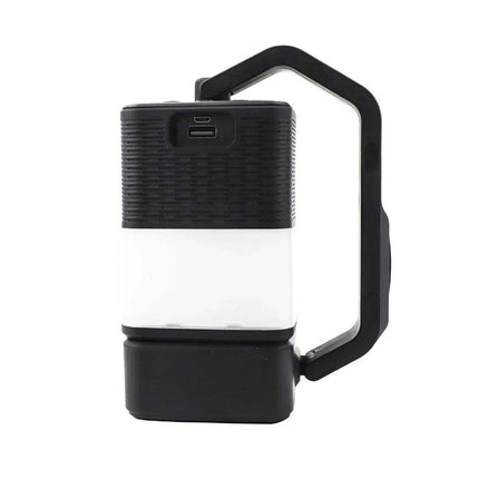 Black and white USB LED Camping Night Light with handle on a white background - Astoria Lifestyle