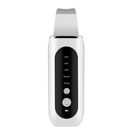 White Ultrasonic Face Skin Scrubber EMS device with control panel on a white background
