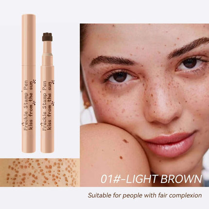 Waterproof Freckle Pen for a natural sun-kissed look, featuring light brown shade suitable for fair complexions.