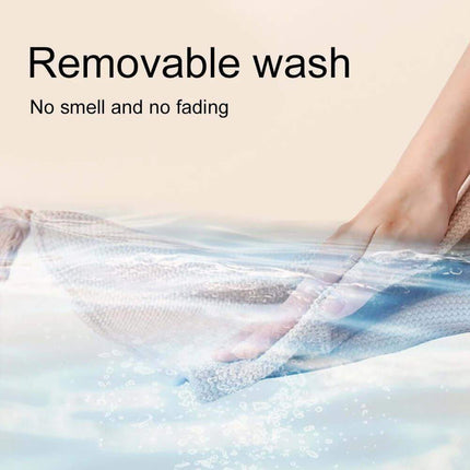 Removable wash feature of Wearable Electric Heating Blanket, showcasing its no smell and no fading quality.