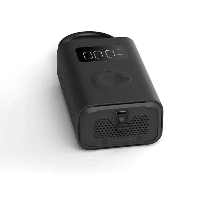 Black Xiaomi Mijia Electric Air Compressor Pump with digital display on a white background. Astoria Lifestyle