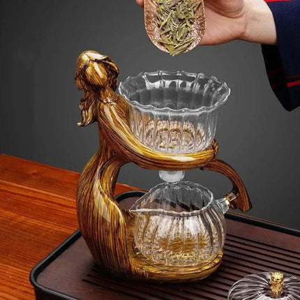 Elegant Semi-Automatic Teapot designed for effortless brewing of loose-leaf and blooming teas.