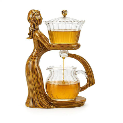 Semi-Automatic Teapot showcasing elegant design while brewing tea effortlessly.