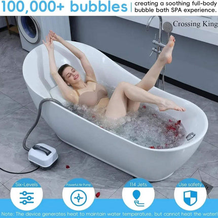 Bath Electric Bubble Mat in a bathtub, providing a soothing bubble massage experience with 114 jets and relaxing bubbles.