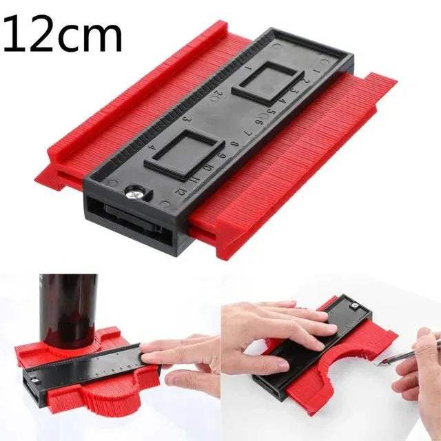 Contour Gauge Profile Duplication Tool for precision cutting and shape replication, measuring 12cm in length.