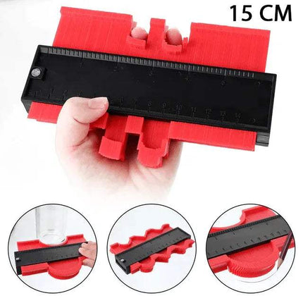 Contour Gauge profile duplication tool held in hand for precise shape replication and measuring 15 cm.
