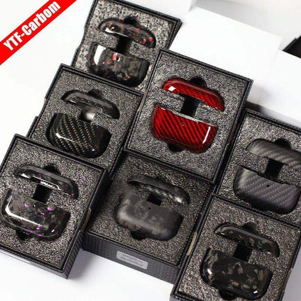 Carbon Fiber Case for AirPods Pro in packaging on a white background with 'YTF-Carbon' branding.