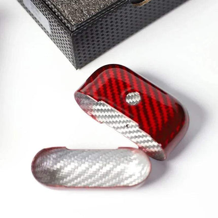 Red and silver Carbon Fiber Case for AirPods Pro on a white background